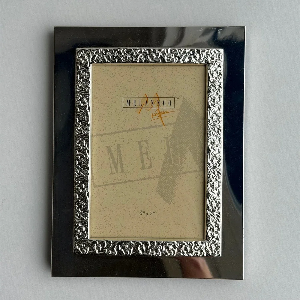 Vintage Metal Picture Frame 5x7 Silver Ornate Old‎ World Cottagecore